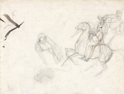 Estudios para la figura del Sargento Ewart, Scots Greys, para la pintura que muestra su captura del Águila Francesa en la Batalla de Waterloo, 1815, c.1817 de Denis Dighton